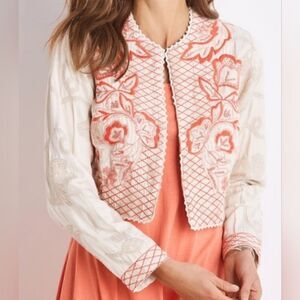 Soft Surroundings XS Cropped Jacket Boho Western Coastal Cowgirl Prairirecore